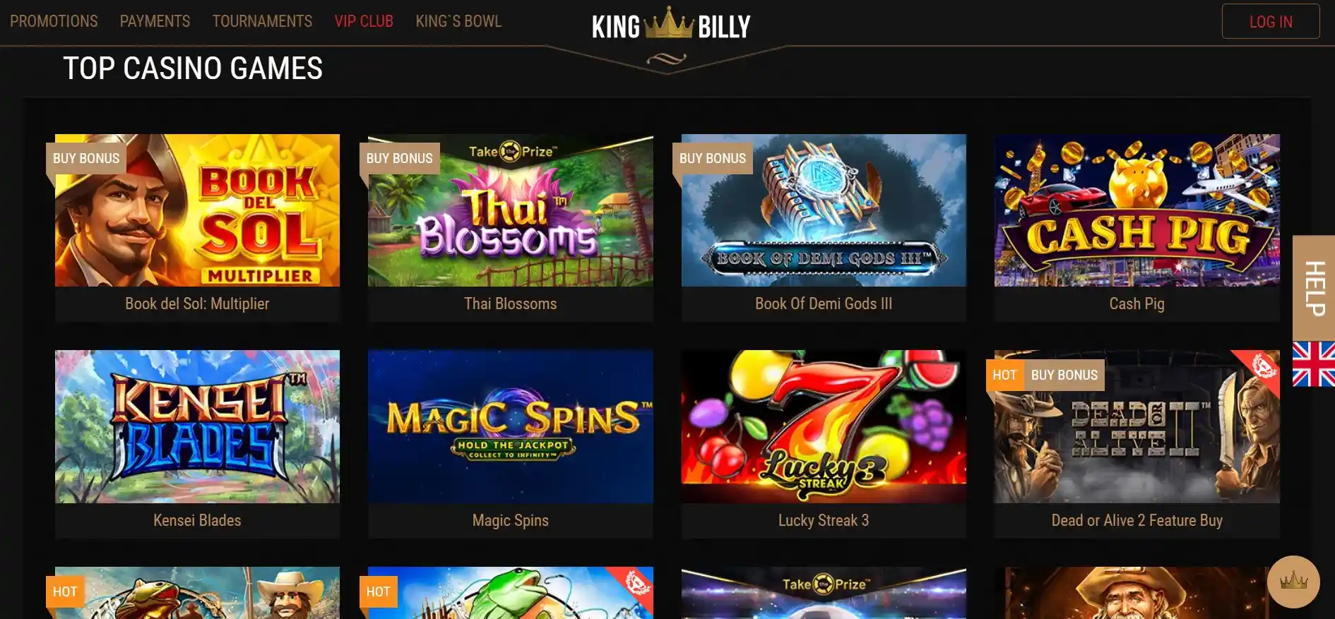 King Billy online slot machines