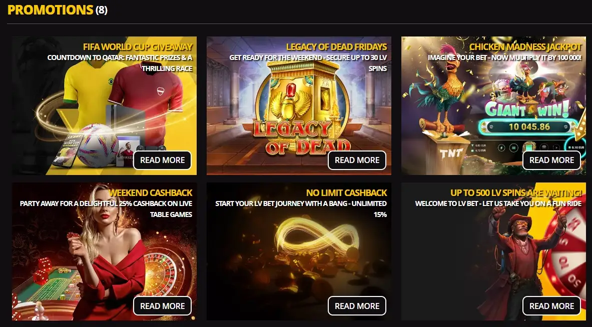 LvBet online casino bonuses and promotions