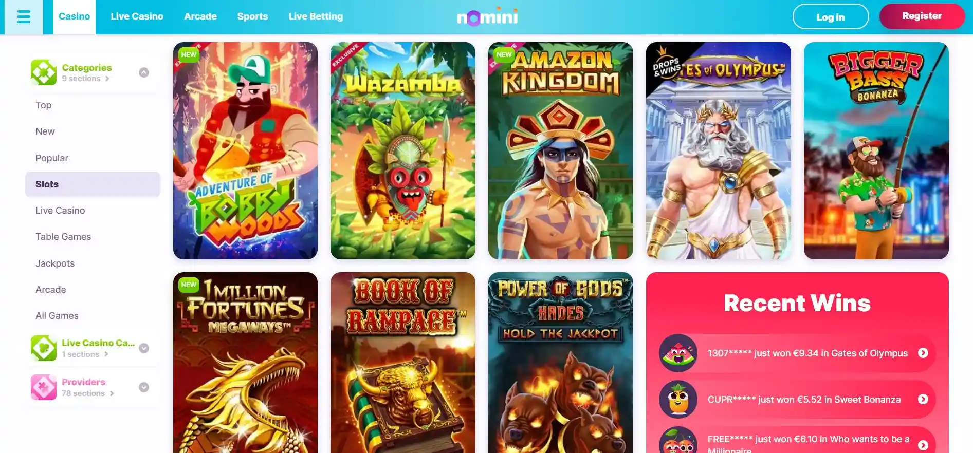 Nomini casino online slots
