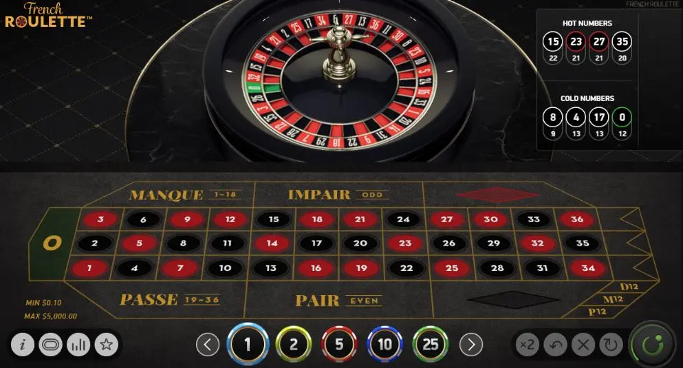 Example of French roulette